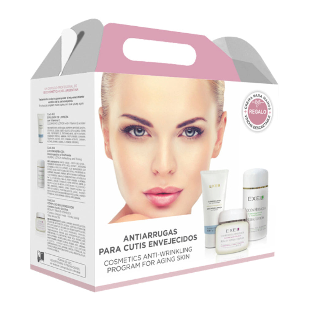 Exel Kit Antiarrugas para Cutis Envejecidos 1 Caja, 3 Productos