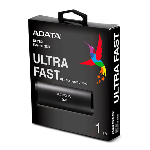 Adata Unidad de Estado Sólido Externo 1TB 3.2 Box, ASE760-1TU32G2-CBK