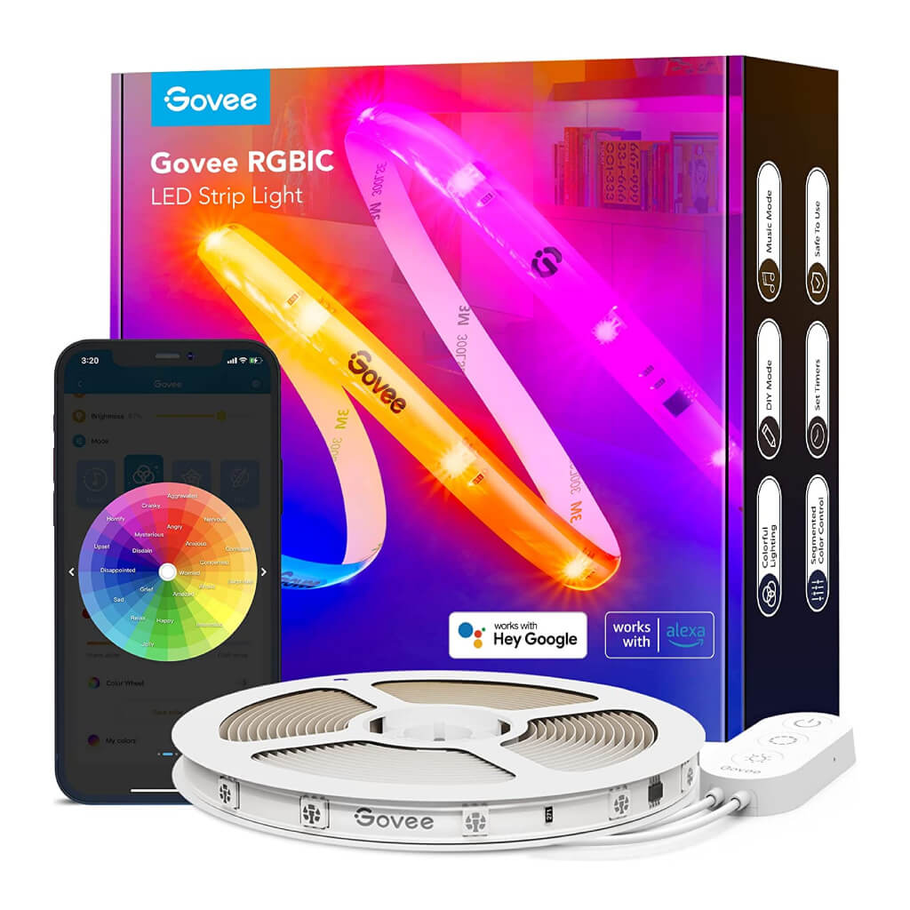 Govee Tira de Luces Inteligente LED RGBIC 10 Metros, H619C1D1-OF-LA