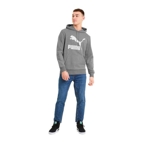 Puma Hoodie Classics Logo Gris, para Hombre