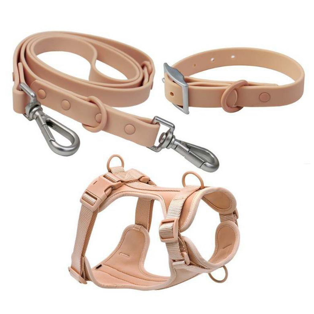 La Gotera Set de Arnés Transpirable para Perros, Beige 3 Piezas