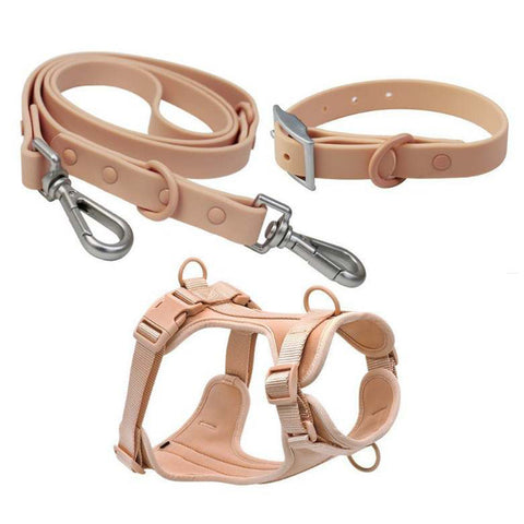 La Gotera Set de Arnés Transpirable para Perros, Beige 3 Piezas