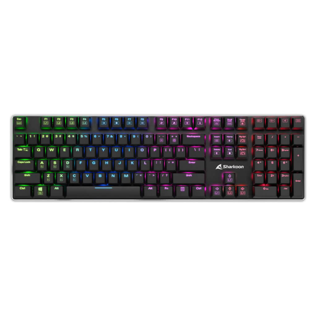 Sharkoon Teclado Alámbrico Gaming Purewriter RGB Rojo, Inglés