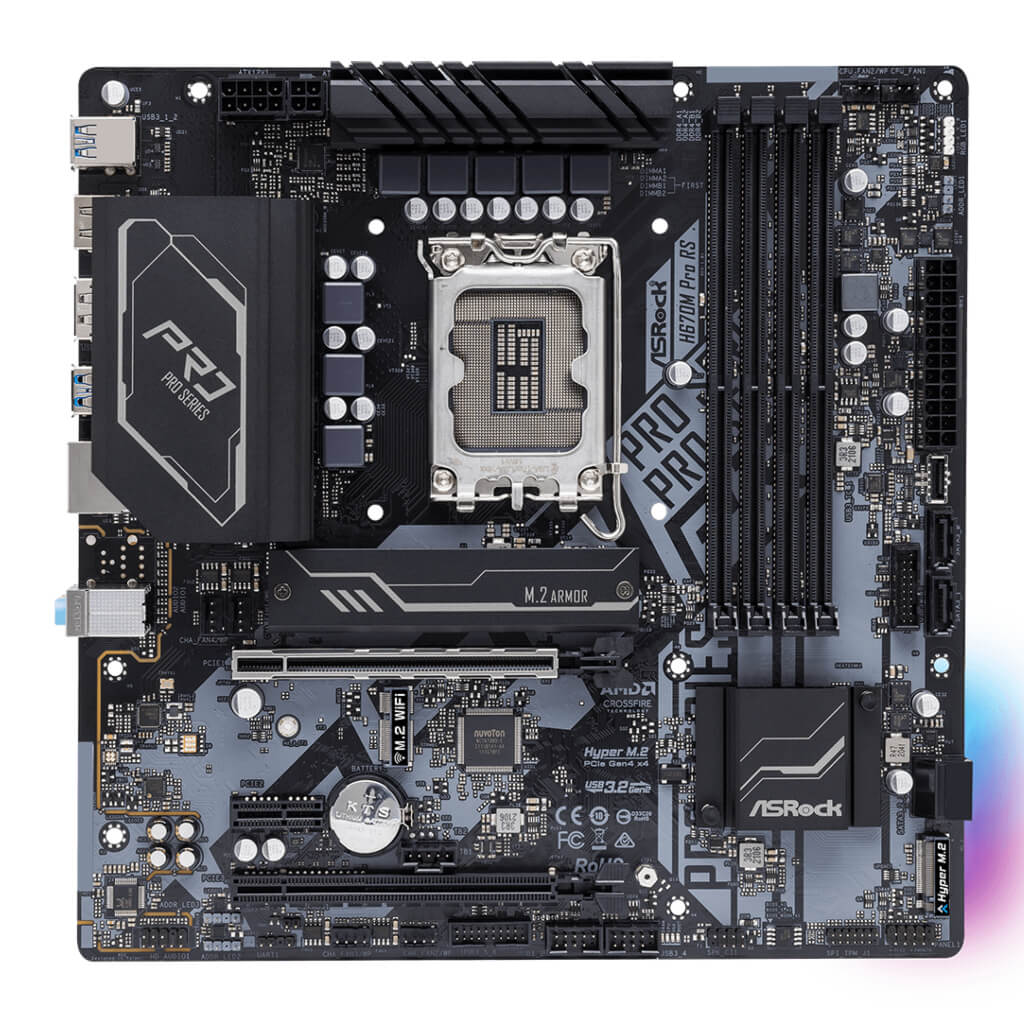 Asrock Tarjeta Madre, H670M Pro RS