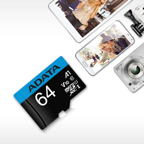 Adata Tarjeta de Memoria 64GB MicroSDXC/SDHC Clase 10, AUSDX64GUICL10A1-RA1