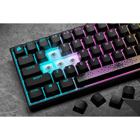 Corsair Teclado Alámbrico Mecánico Gaming K65 RGB Mini Cherry MX, Inglés