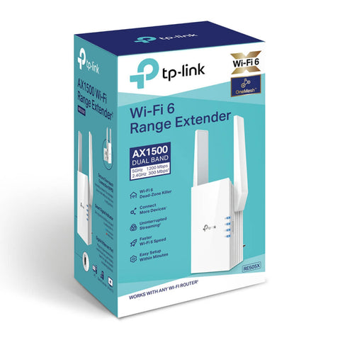 TP-Link Extensor de Red Wi-Fi 6 Doble Banda AX1500, RE505X