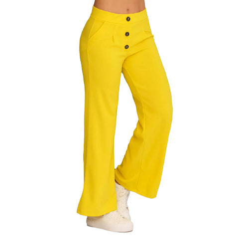 Ryocco Pantalón Strech Amarillo, para Mujer