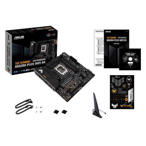 Asus Tarjeta Madre Gaming Intel B660 LGA 1700 mATX, TUF B660M-PLUS WIFI D4