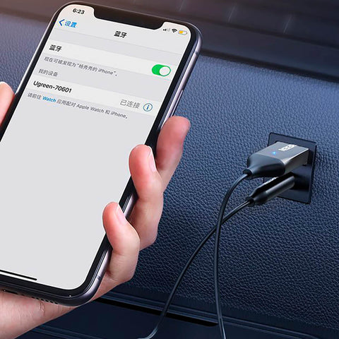 Ugreen Adaptador Bluetooth con Cable Auxiliar para Carro (70601)