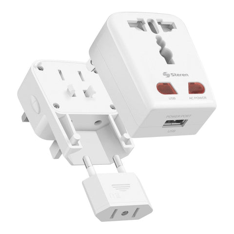 Steren Adaptador Universal para Viajes con USB, 905-138