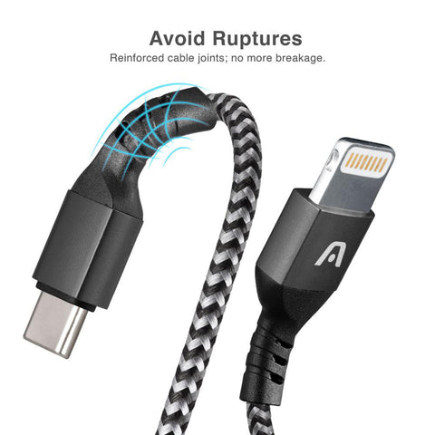 Argom Cable Carga Rápida USB-C a Lightning, ARG-CB-0024BK