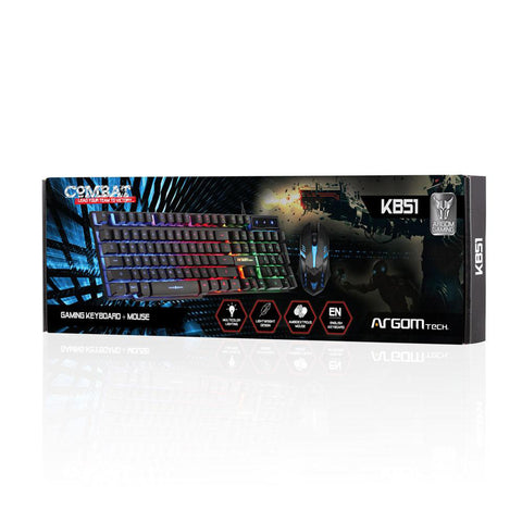 Argom Set Teclado y Mouse Gaming, ARG-KB-2051BK