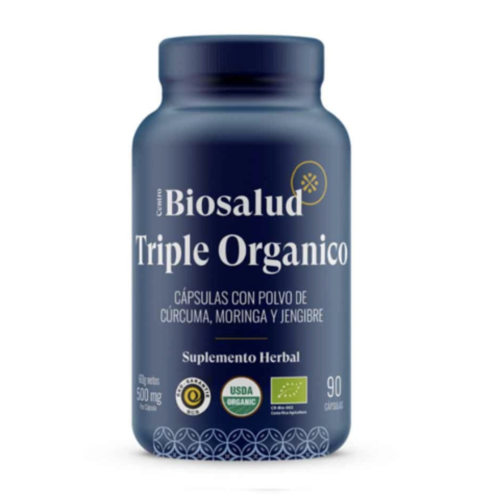 Biosalud Suplemento Alimenticio Triple Orgánico, 90 Cápsulas