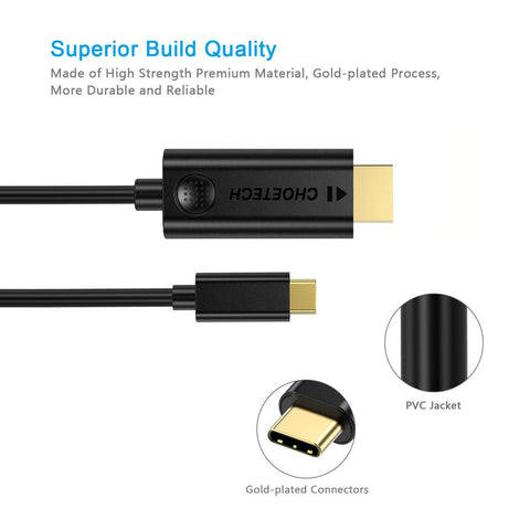 Choetech Cable Hdmi a Usb-c 1.8mts, Ch0019