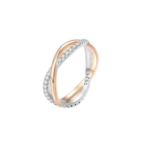 CR Charms Anillo Entrelazado Bicolor