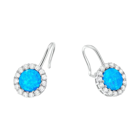 CR Charms Aretes Elegancia Azul Radiante