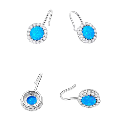 CR Charms Aretes Elegancia Azul Radiante