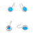 CR Charms Aretes Elegancia Azul Radiante