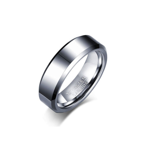 CR Charms Anillo Plateado Luminoso, Tungsteno