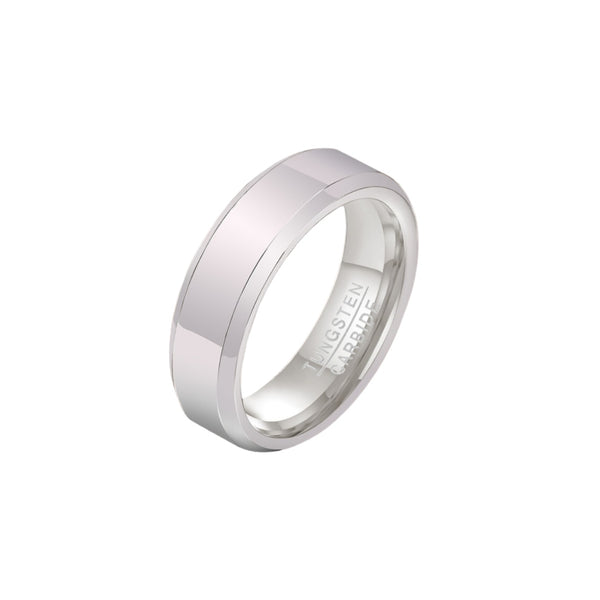 CR Charms Anillo Plateado Luminoso, Tungsteno