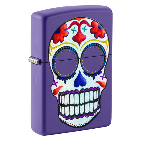 ▷ Zippo Encendedor, Day of the Dead, Purple ©