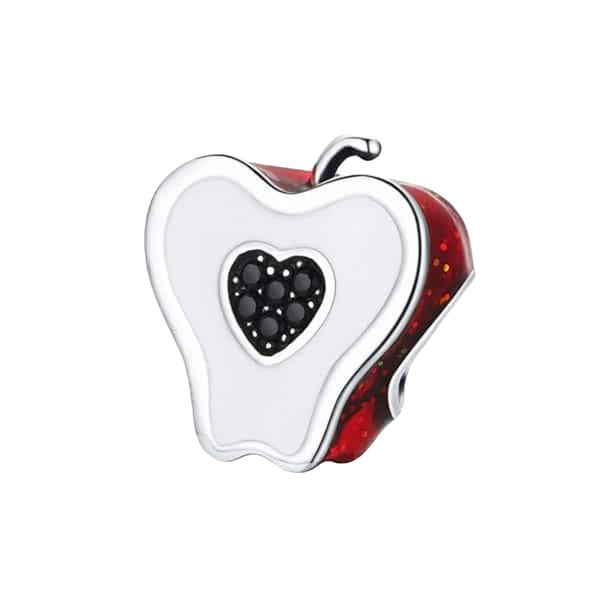 CR Charms Charm Manzana Corazón Negro