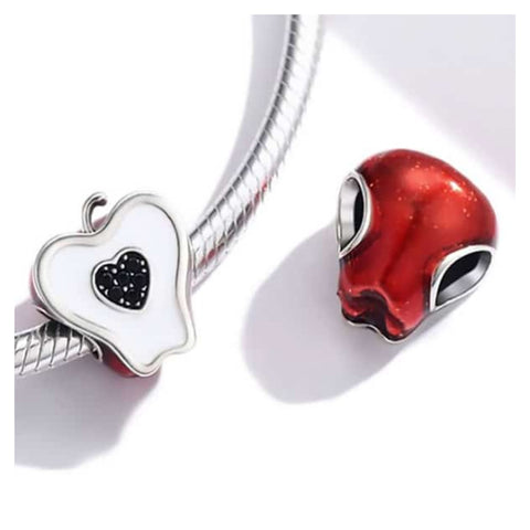 CR Charms Charm Manzana Corazón Negro