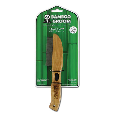 Bamboo Groom Peine Anti Pulgas Dientes Giratorios para Mascotas