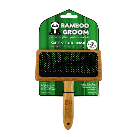 Bamboo Groom Cepillo Slicker Suave para Mascotas