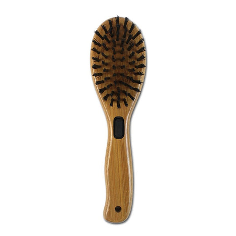 Bamboo Groom Cepillo Doble Cerdas y Dientes Acero Inoxidable para Mascotas