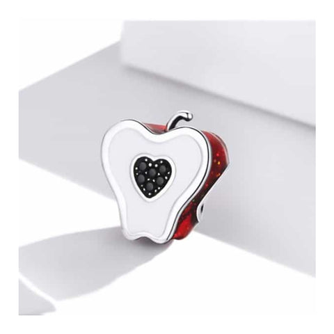 CR Charms Charm Manzana Corazón Negro