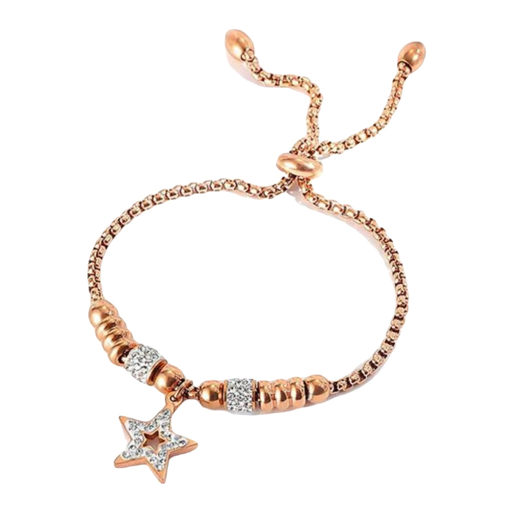 CR Charms Pulsera Destello de Estrella, Acero