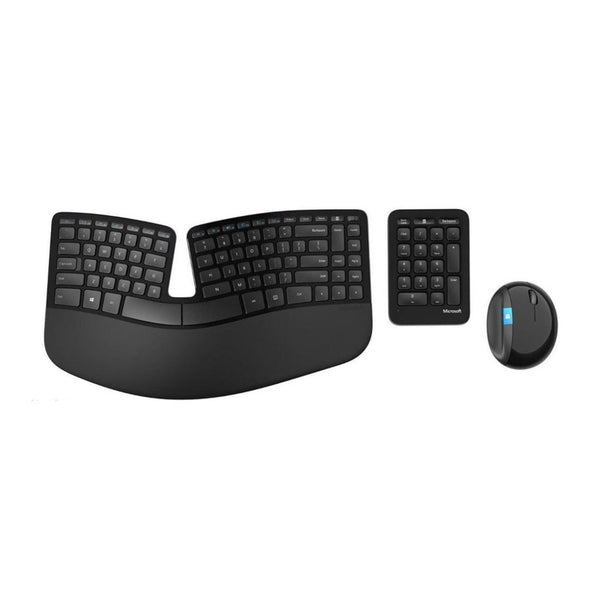 Microsoft Kit Teclado y Mouse Inalámbricos Sculpt Ergonomic Desktop, L5V-00001