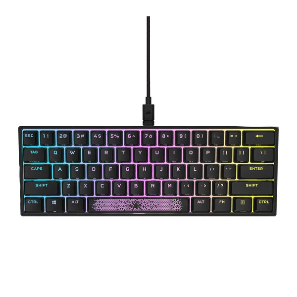 Corsair Teclado Alámbrico Mecánico Gaming K65 RGB Mini Cherry MX, Inglés