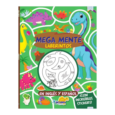 Sicoben Libro de Laberintos Mega Mente Dinosaurios