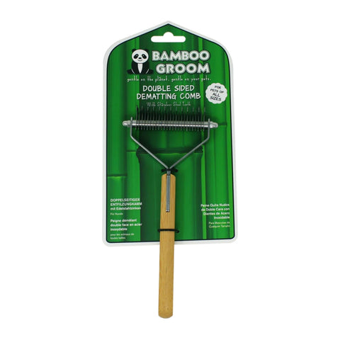 Bamboo Groom Peine Quita Nudos Doble Cara para Mascotas