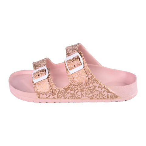 Soket Sandalias con Detallas Dorados en Rosa, para Mujer