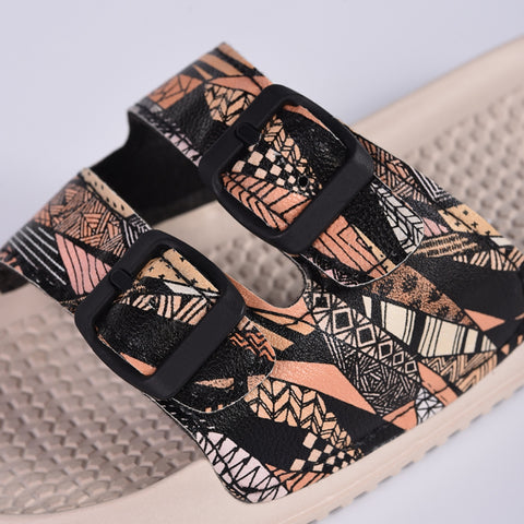 Soket Sandalias Tribal con Estampado Naranja, para Mujer