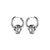 CR Charms Aretes Calaveras Plateadas, Acero