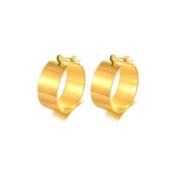 CR Charms Aretes Hoops Aro Brillante, Acero