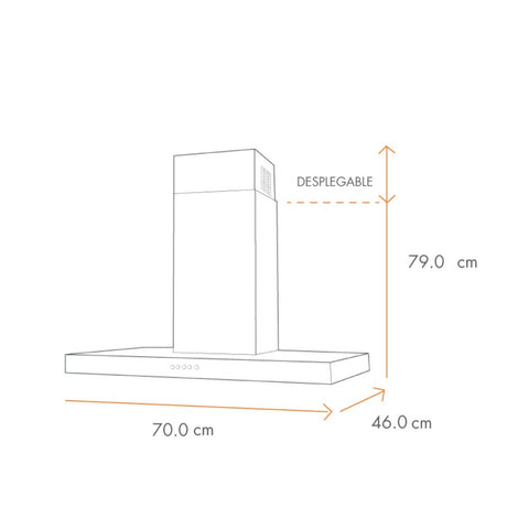 IO Mabe Campana de Extracción Acero Inoxidable 70CM (IO7017CP3I)