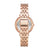 Fossil Reloj Análogo de Acero Inoxidable Jacqueline Plateado Oro Rosa, para Mujer