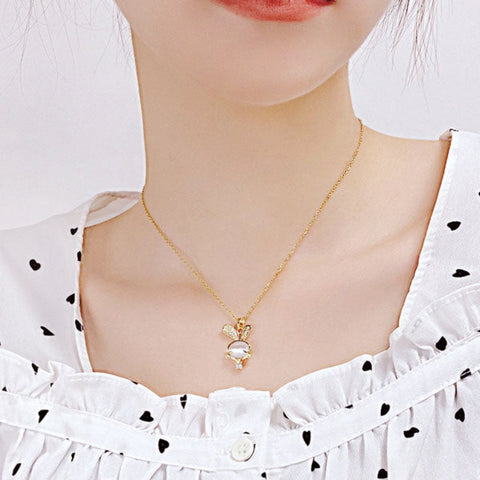 CR Charms Collar Conejita Resplandeciente, Acero