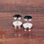 CR Charms Aretes Gema Negra, Acero