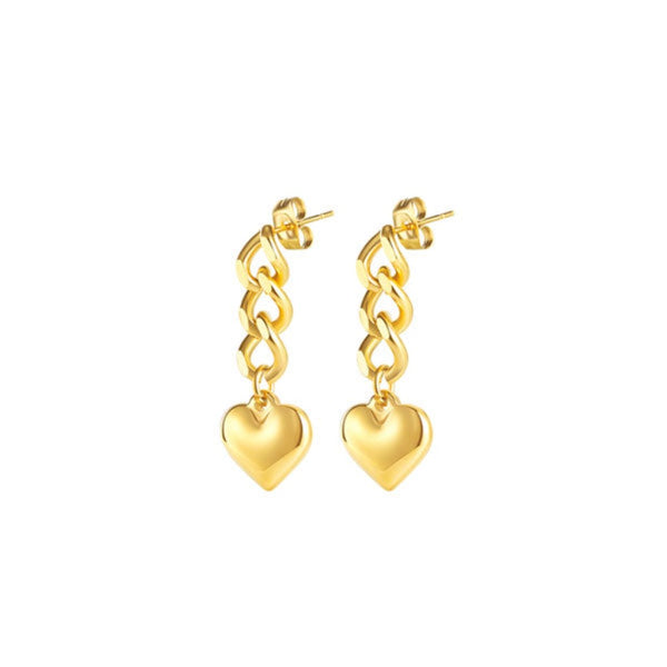 CR Charms Aretes Colgantes Corazón, Acero