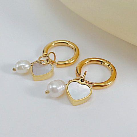 CR Charms Aretes Corazones Luminosos, Acero