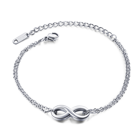 CR Charms Pulsera Símbolo Infinito, Acero