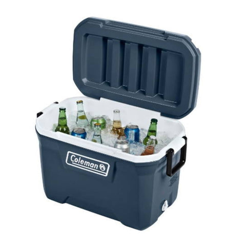 Coleman Hielera Tapa Reforzada con Porta Vasos Azul, 52QT