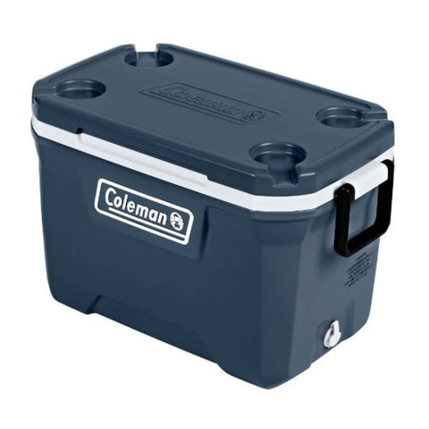 Coleman Hielera Tapa Reforzada con Porta Vasos Azul, 52QT